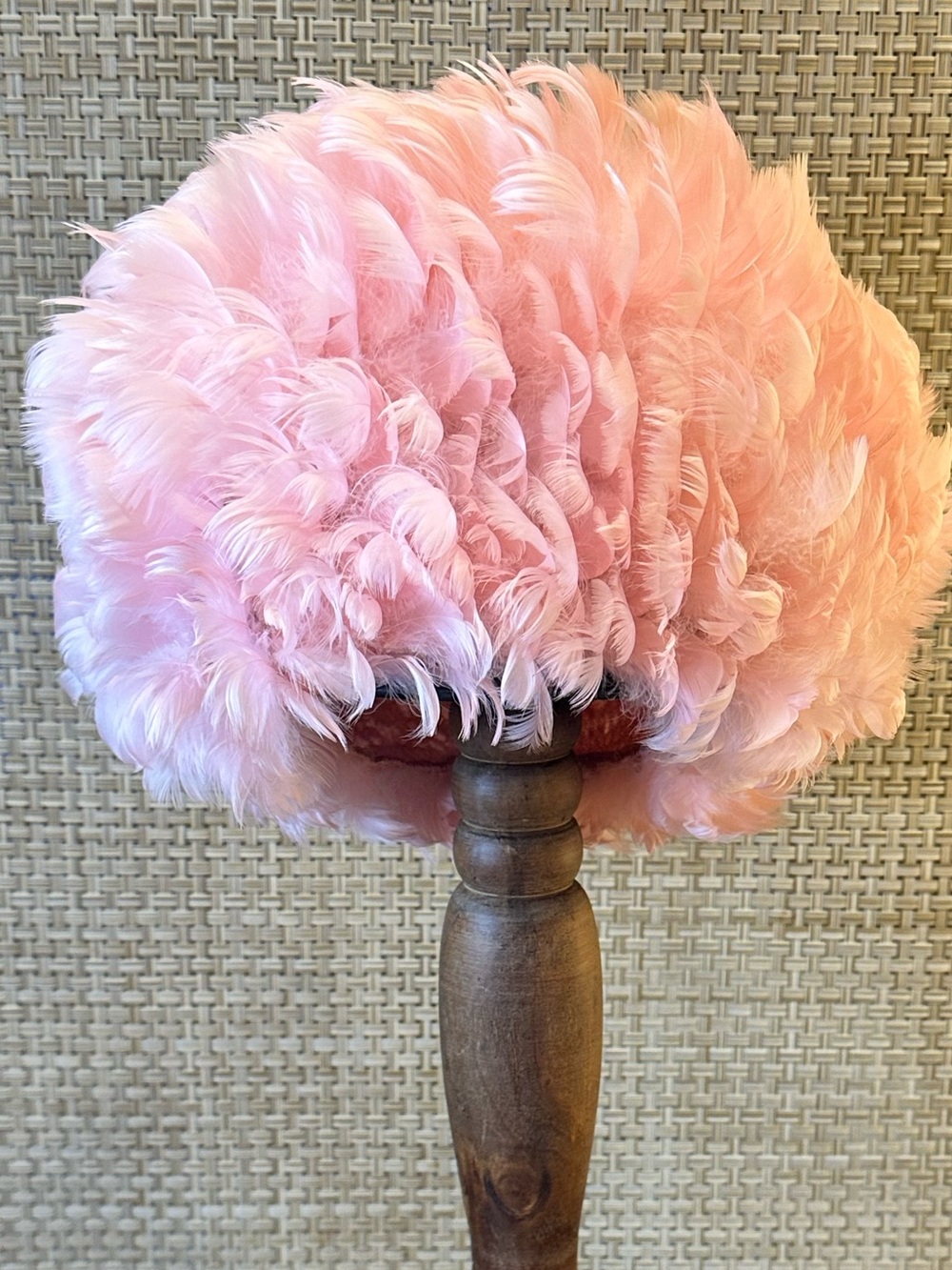 VTG 1950s-60s Rare Pink Marabou Feather Bubble Wig Hat Made in Yugoslavia - Picture 3 of 10